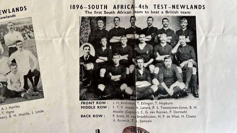 An Unusual Item... South Africa vs Great Britain Poster & Signed Newspaper Cutting, details below