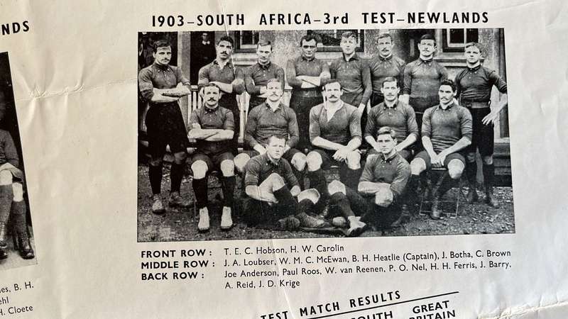 An Unusual Item... South Africa vs Great Britain Poster & Signed Newspaper Cutting, details below