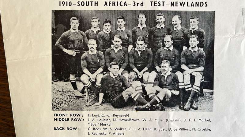 An Unusual Item... South Africa vs Great Britain Poster & Signed Newspaper Cutting, details below
