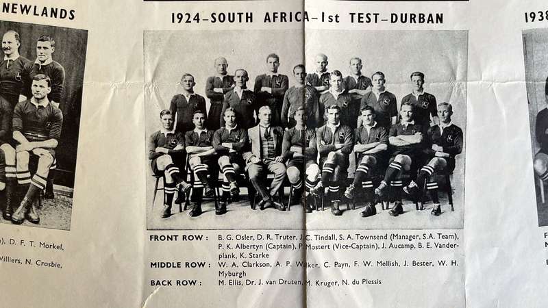 An Unusual Item... South Africa vs Great Britain Poster & Signed Newspaper Cutting, details below