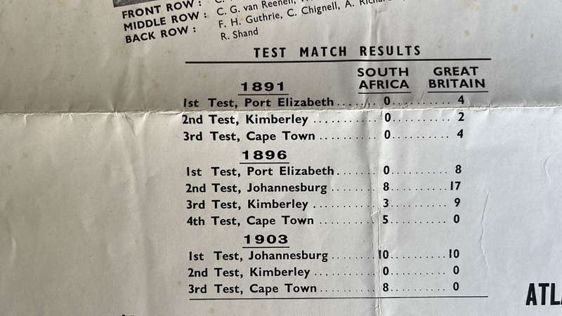 An Unusual Item... South Africa vs Great Britain Poster & Signed Newspaper Cutting, details below