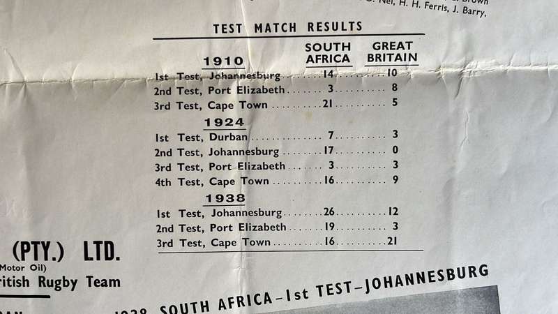 An Unusual Item... South Africa vs Great Britain Poster & Signed Newspaper Cutting, details below