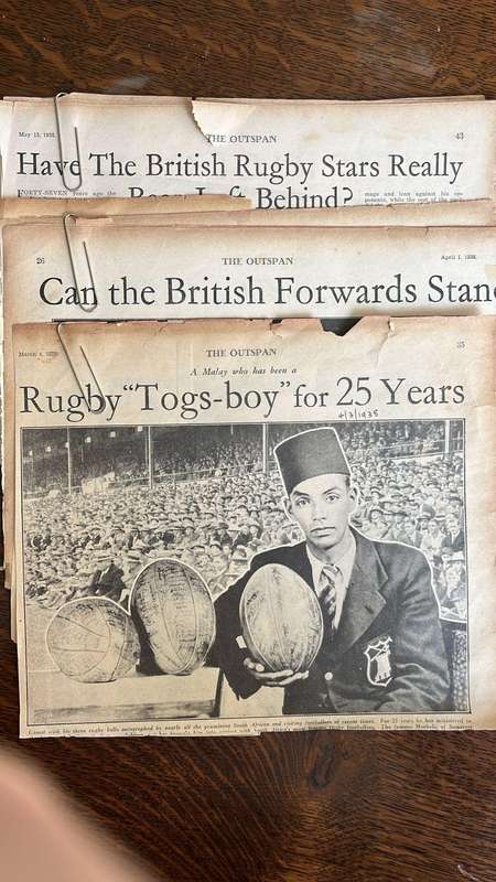 1938 British Lions Tour The Outspan Newspaper Articles, details below