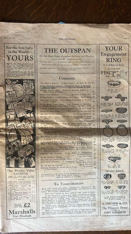 1927 The Outspan Newspaper, details below