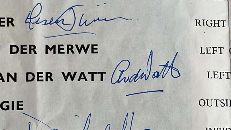 1969 Aberavon Neath vs South Africa Signed Programme & Pin, details below
