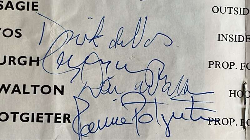1969 Aberavon Neath vs South Africa Signed Programme & Pin, details below
