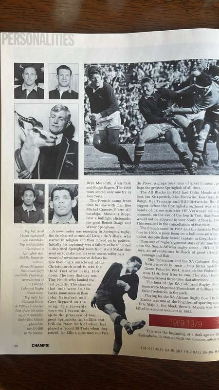 2000 Champs! - The Official SA SARU Magazine, Collectors Edition, details below