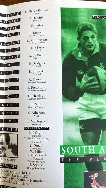 1992 Midlands vs South Africa & England North vs South Africa Programmes, Signed, details below