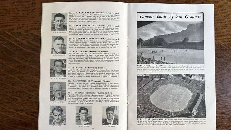 1952 England vs South Africa at Twickenham Signed Programme & Pin, details below