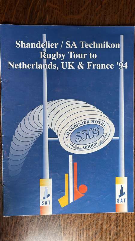 1994 European Tour by SA Technikon Brochure & Springbok Pin, details below