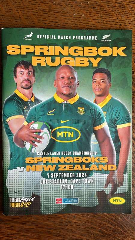 2024 Rugby Championship - Springboks vs All Blacks - 2 Games, 2 Programmes, 1 Price, details below