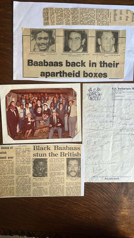 1979 South African Barbarians 1st Mixed Race Squad International Tour Ephemera, details below