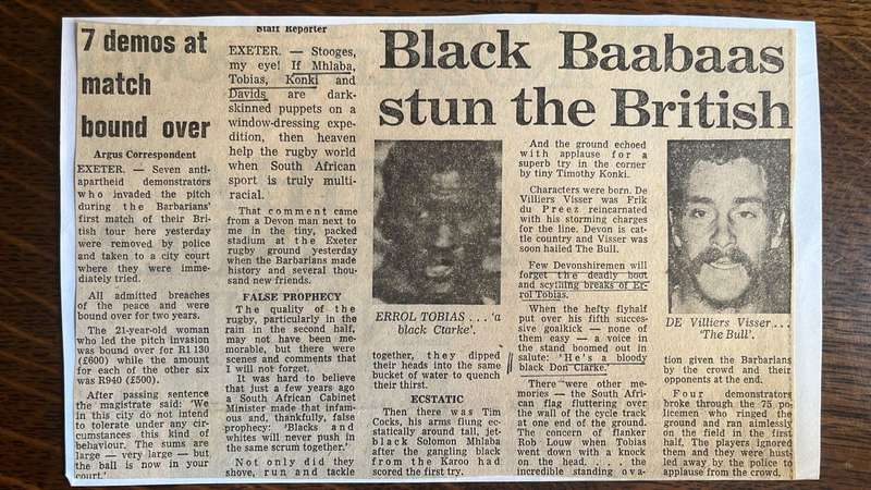 1979 South African Barbarians 1st Mixed Race Squad International Tour Ephemera, details below