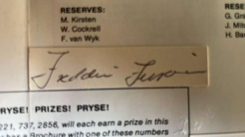 1990 Western Province vs Transvaal at Newlands Baumgarten Signed Programme, details below