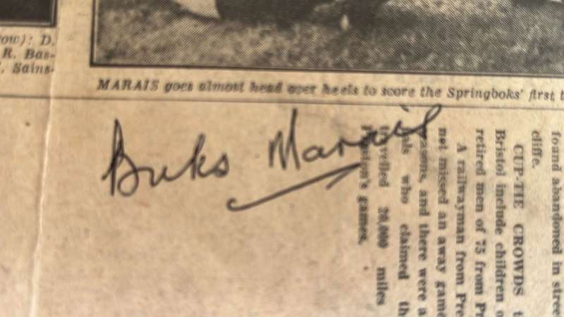 1952 Springboks Visit Bristol Newspaper Signed & Inscribed, details below