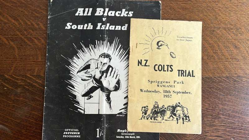 1957 N.Z. Colts Trials & 1961 All Blacks vs South Island XV Programmes, details below