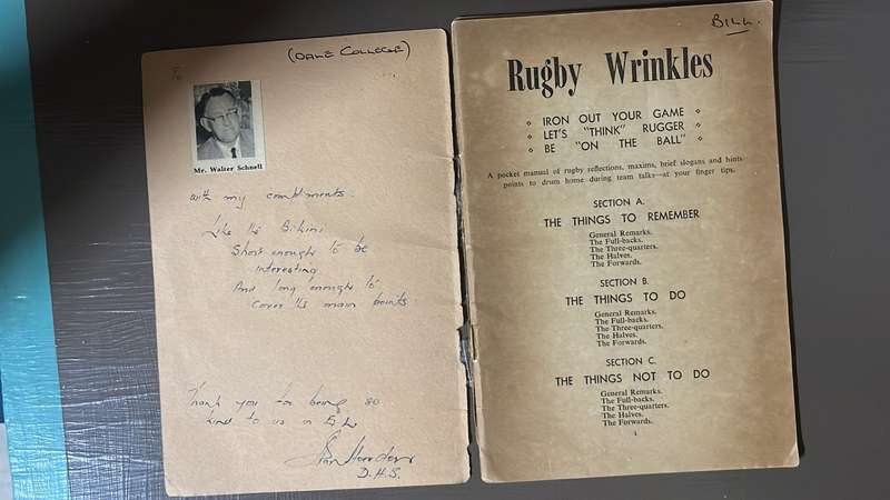 2 Brochures by Izak van Heerden - 1 Price - Rugby Wrinkles & The Line Out, details below