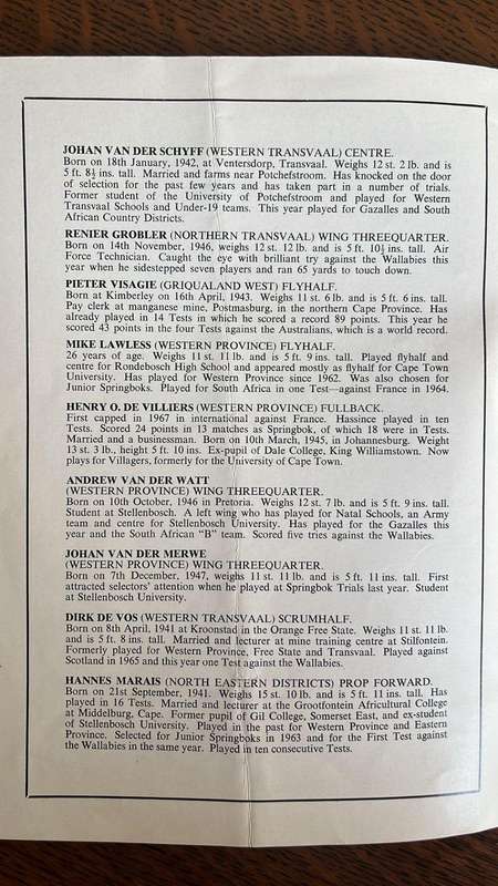 1969 Springbok Tour to Britain & Ireland Brochure & Original Signature, details below