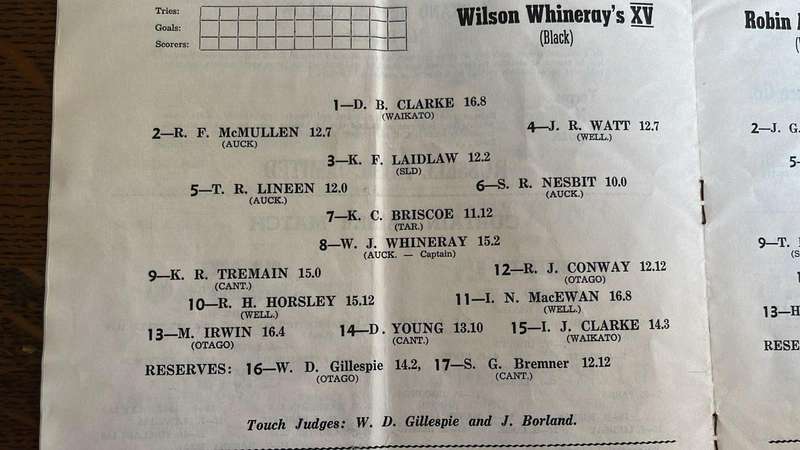 1957 N.Z. Colts Trials & 1961 All Blacks vs South Island XV Programmes, details below