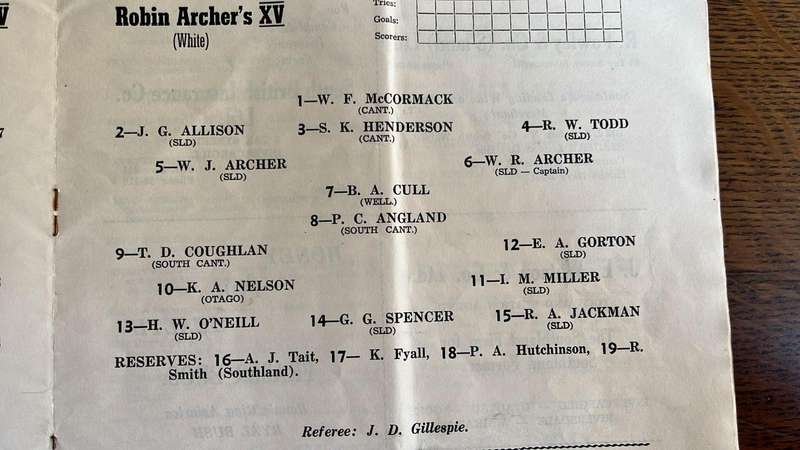 1957 N.Z. Colts Trials & 1961 All Blacks vs South Island XV Programmes, details below