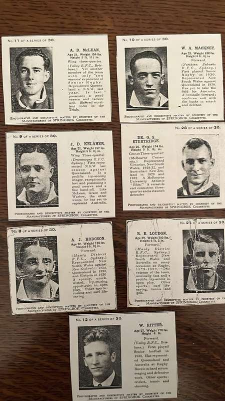 Rare Springbok Cigarette Cards, details below