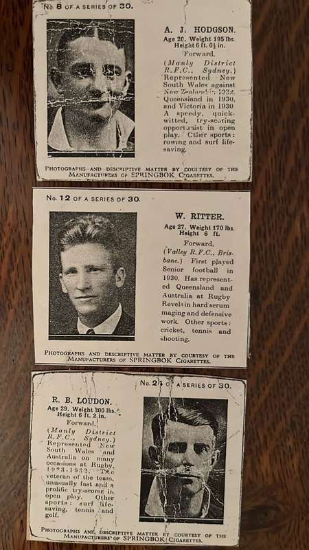 Rare Springbok Cigarette Cards, details below