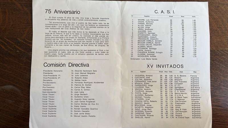 1977 Historical Programme - Casi vs Invitation XV Signed Programme, details below