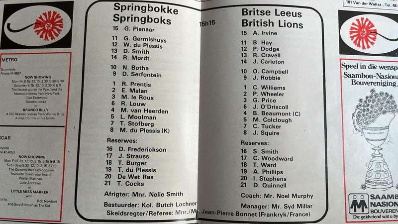 1980 Springboks vs British Lions 4th Test at Loftus Programme & An Unusual Ephemera, see bellow