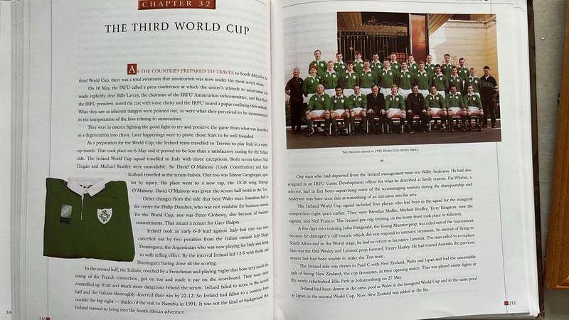 Irish Rugby 1874-1999 A History by Edmund van Esbeck, details below