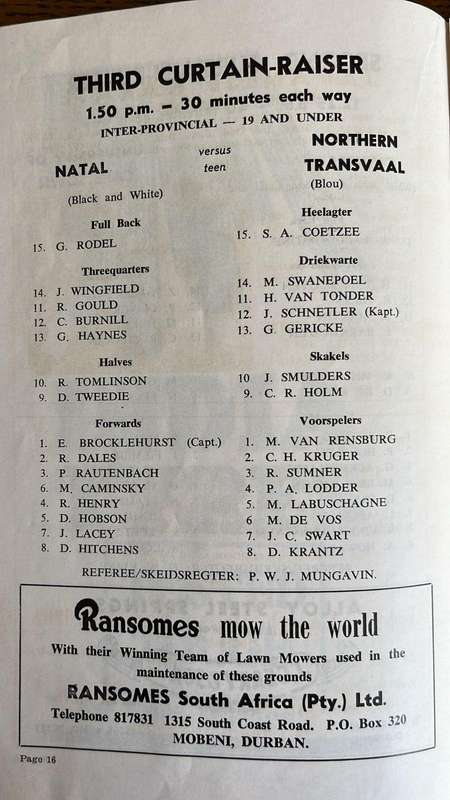 1962 South Africa vs British Isles at Kings Park Programme & Itinerary Maps x 2, details below