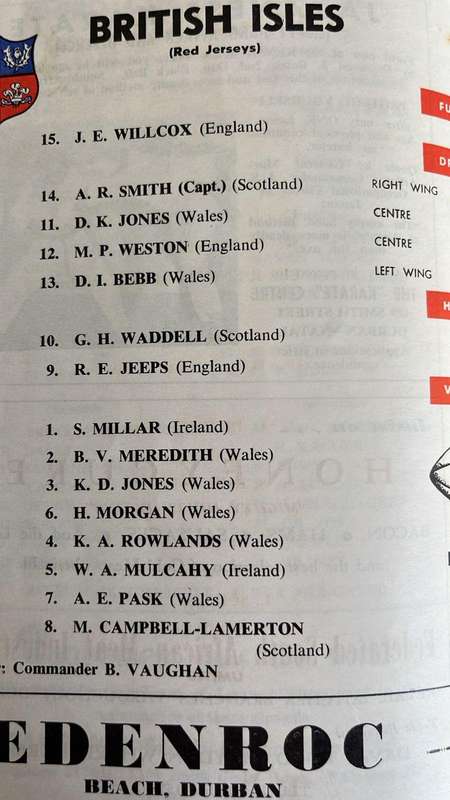 1962 South Africa vs British Isles at Kings Park Programme & Itinerary Maps x 2, details below