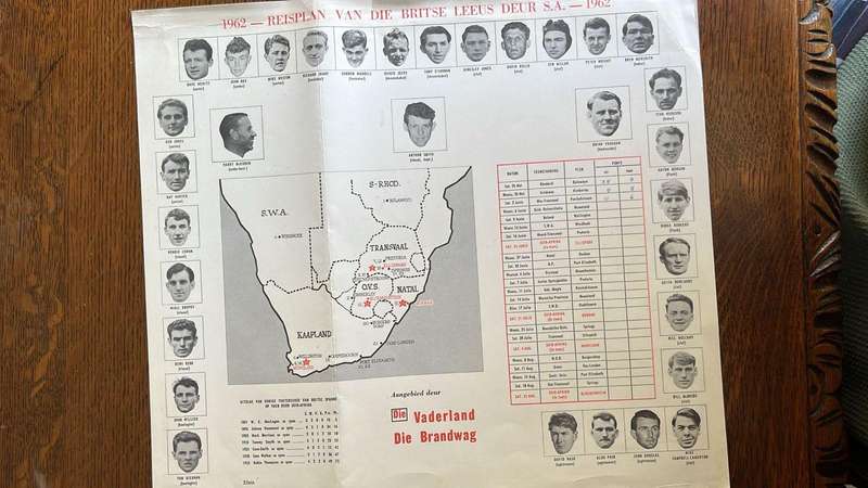1962 South Africa vs British Isles at Kings Park Programme & Itinerary Maps x 2, details below