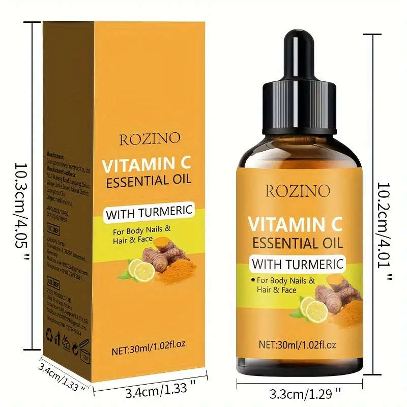 Vitamin C Essential Oil with Turmeric for All Skin Types - 30ml/1.02fl.o