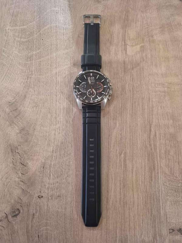 ##  Seiko Chronograph Model Ssb347pi watch Rubber strap great condition ##