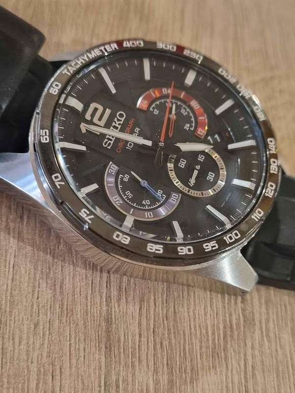 ##  Seiko Chronograph Model Ssb347pi watch Rubber strap great condition ##