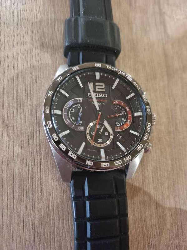 ##  Seiko Chronograph Model Ssb347pi watch Rubber strap great condition ##