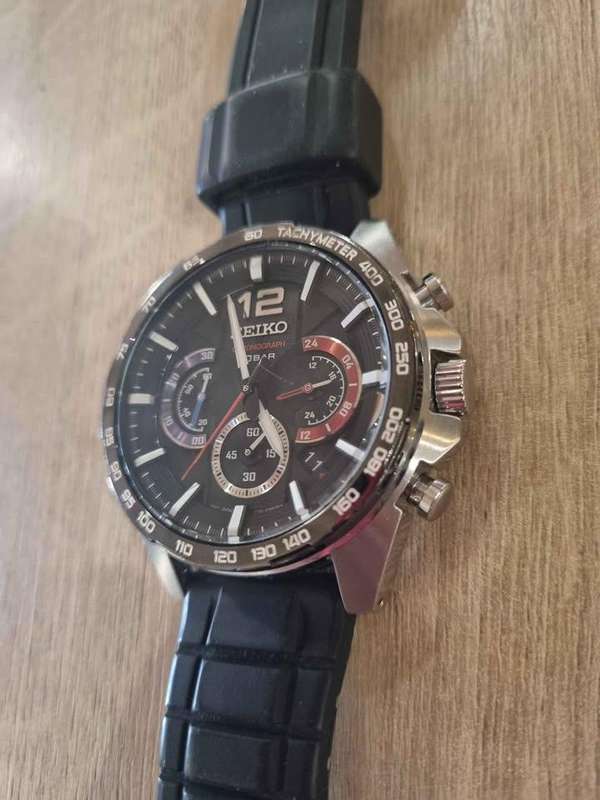 ##  Seiko Chronograph Model Ssb347pi watch Rubber strap great condition ##