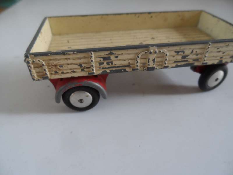 Corgi Toys 100 Dropside Trailer Red/Cream Vintage 1957-65- domed hubs [m100]
