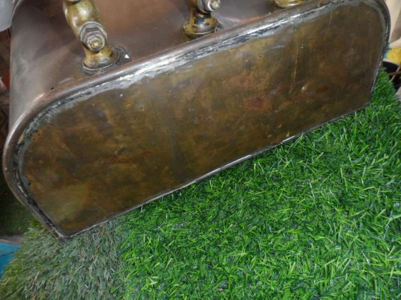 VINTAGE SHIPS COPPER ENGINE ROOM DAILY OIL DISPENSER, THREE COMPARTMENT