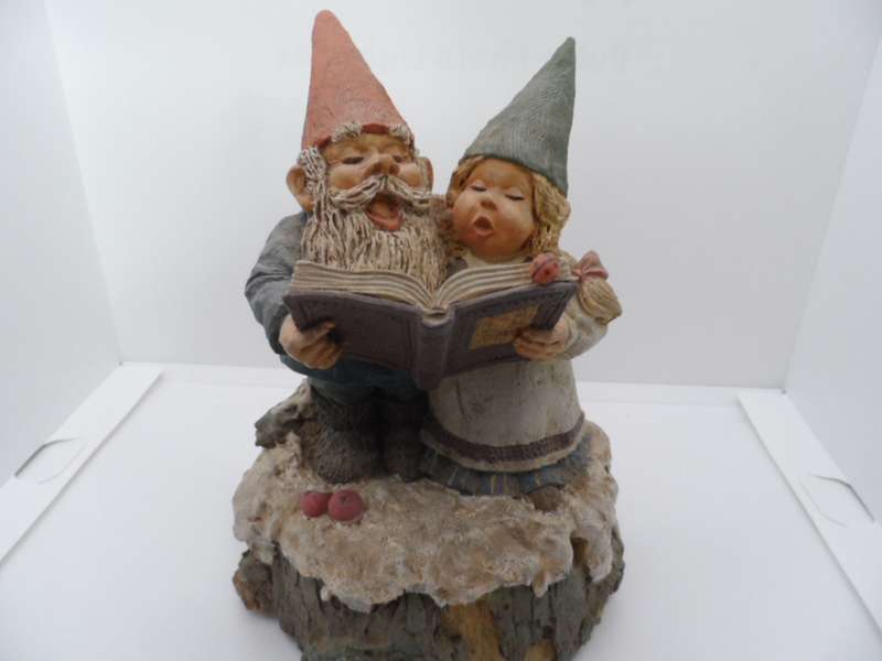 1994 Vintage Klaus Wickl, Anke & Arne Gnome Music Box "Winter Wonderland" Enesco