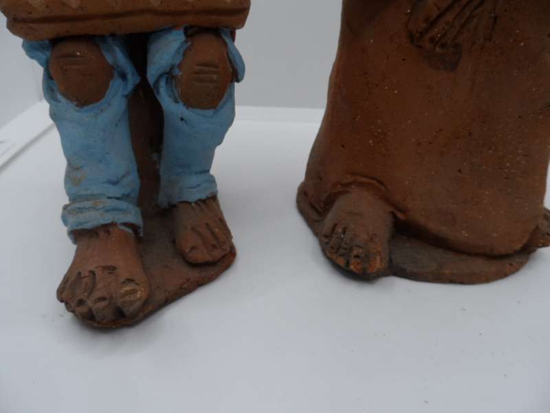 two clay figurines 17 and 25 cm tall -both for one bid [y304]