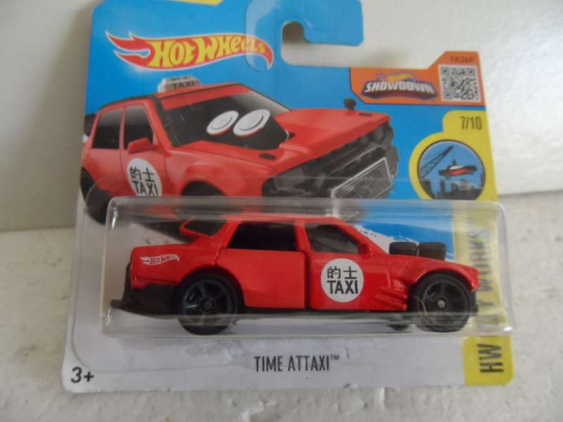 2016 Hot Wheels Time Attaxi #172/250 [RED] HW CITY WORKS 7/10 SEALED- SEALED ON SHORT CARD-[M49]