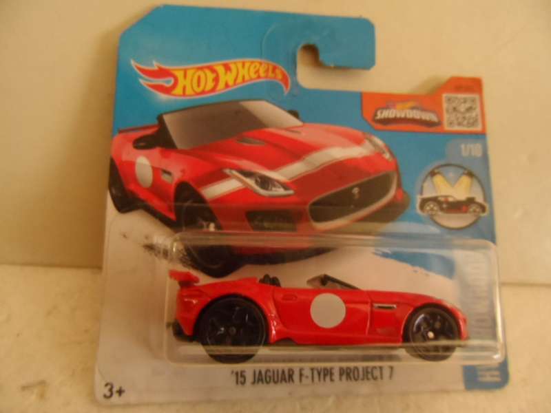 HOT WHEELS 15 JAGUAR F TYPE PROJECT 7 CABRIOLET RED HW SHOWROOM 2016 -sealed- SHORT CARD [m51]