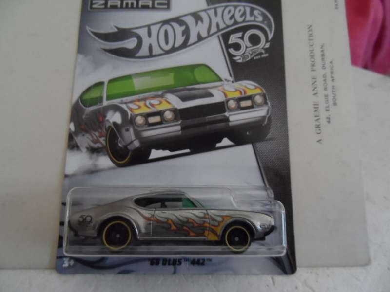 2018 Hot Wheels 50th Anniversary Zamac 5/8 '68 OLDS 442 Zamac w/Black DD8 Spokes-sealed long-[m47]