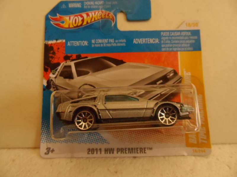 HOT WHEELS SILVER Back to The Future Time Machine New HW Premiere SEALED SHORT CARD 2011-[M56]