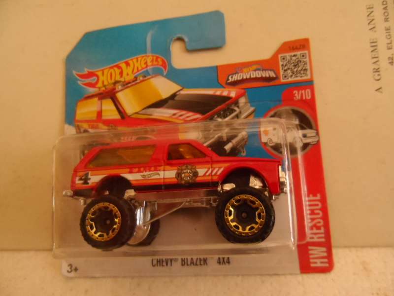 HOT WHEELS 2016 RESCUE SERIES CHEVY BLAZER 4X4-sealed short card-[m57]