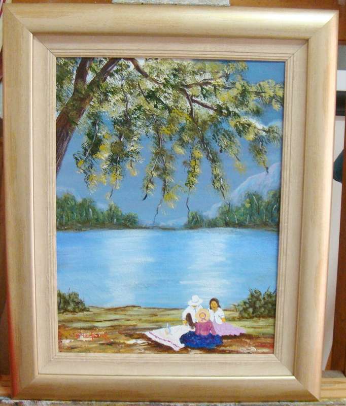 PICKNICK  - BEAUTIFUL FRAMED - OIL  - ORIGINAL !!  by  C. LEEFERINK  - Size 540mm x 440mm