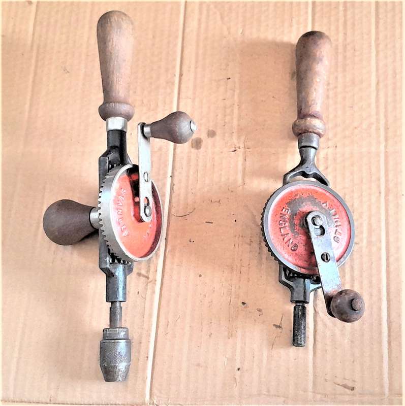 Stanley No803 & 4 other Eggbeater Hand Drills - 3 missing chuck  - As per pictures