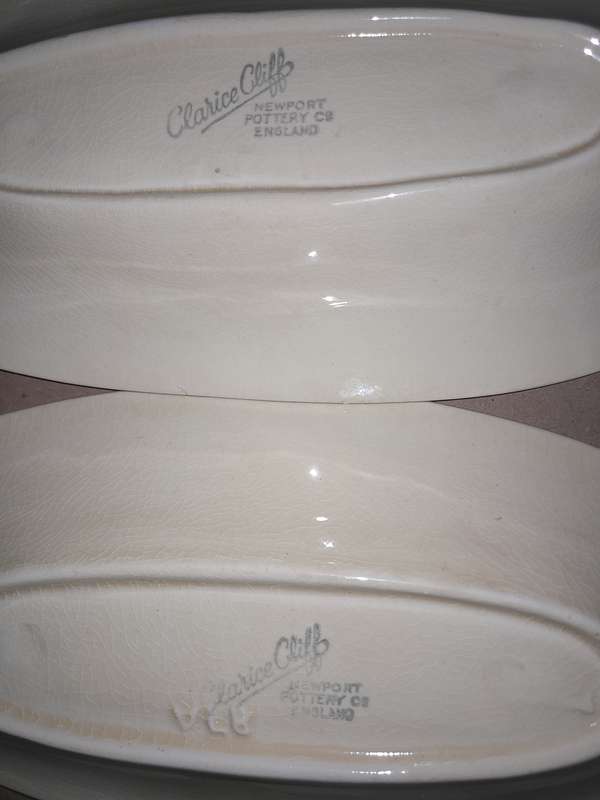 Clarice Cliff Corn Dish x2 -Newport Potteries -Moulded Corn Design  - As per pictures - bid per dish