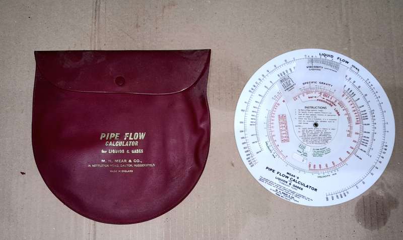Vintage Pipe Flow Calculator - Liquid & Gas -  MH Maer & Co